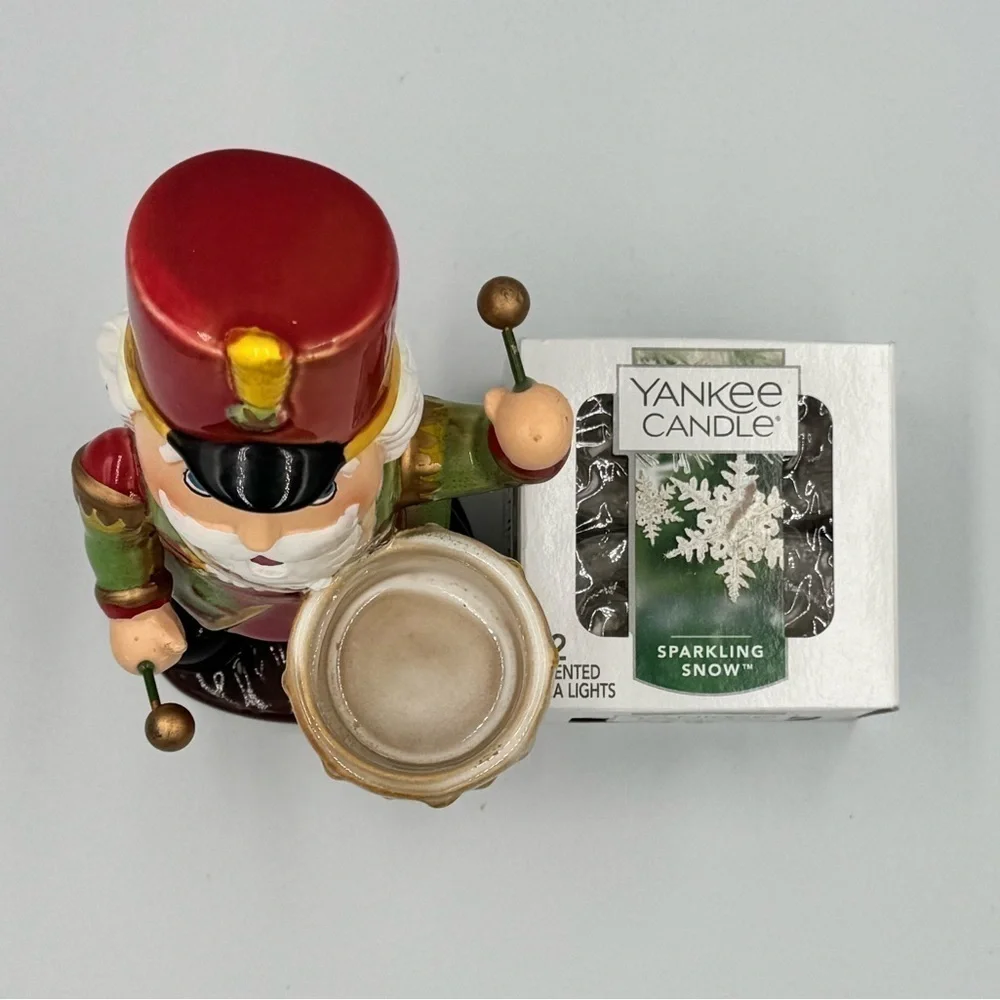 Yankee Candle Drummer/Nutcracker Tea Light Holder & Box of New Tea Lights